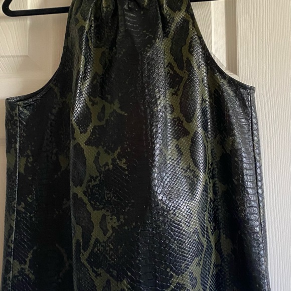 Ramy Brook Pam Embossed Faux-Leather Top - Picture 11 of 12